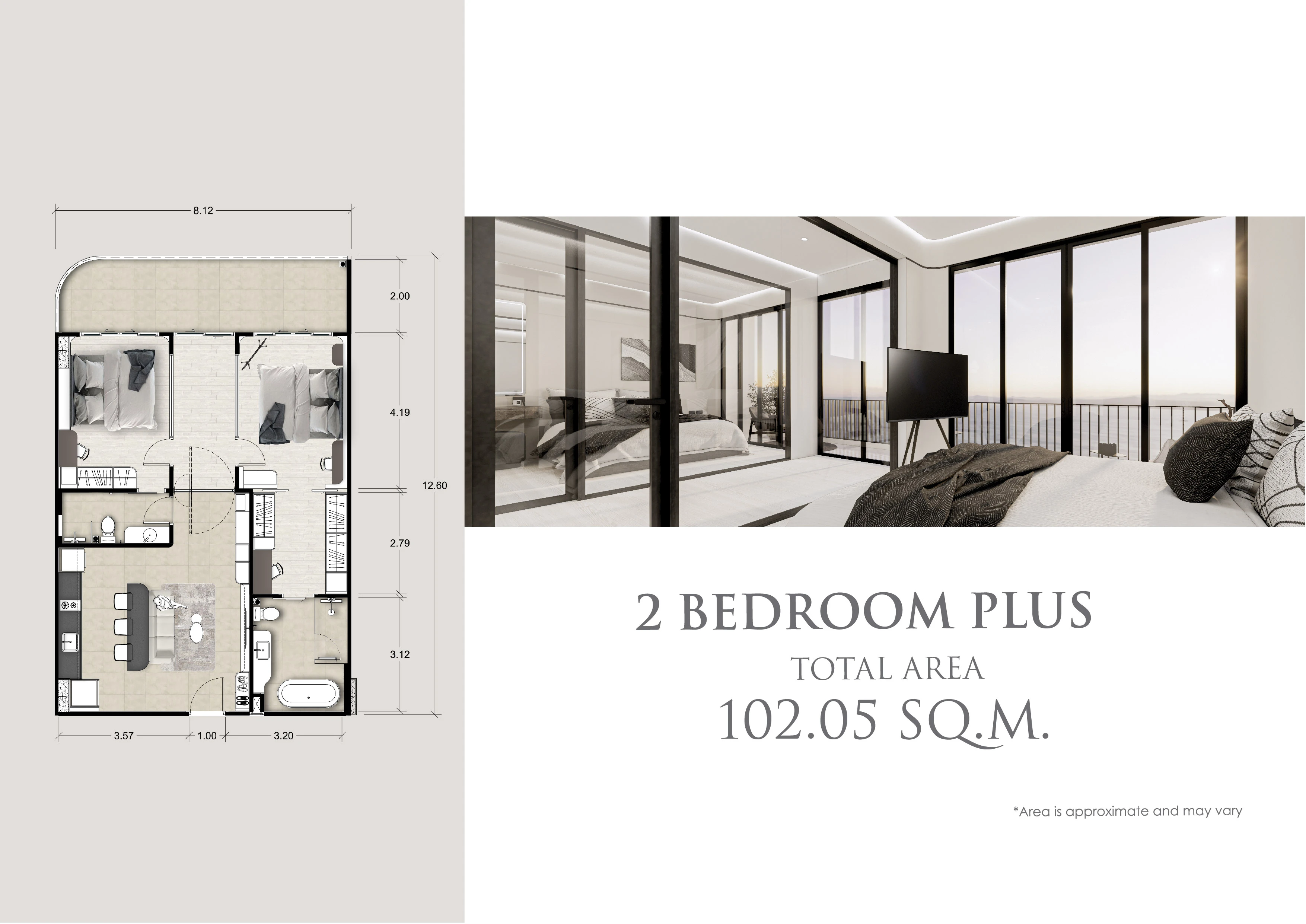 2 bedroom, 88,0 м²