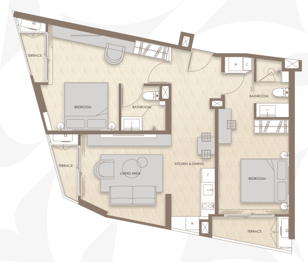 2 bedroom, 72,0 м²