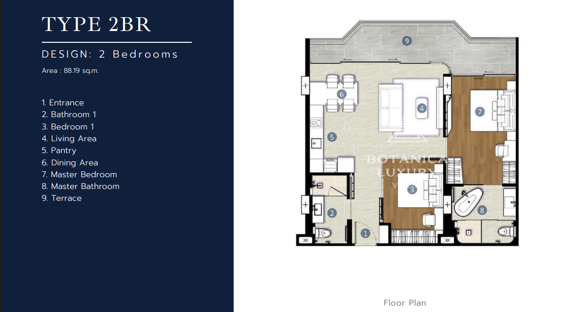 2 bedroom, 87,0 м²