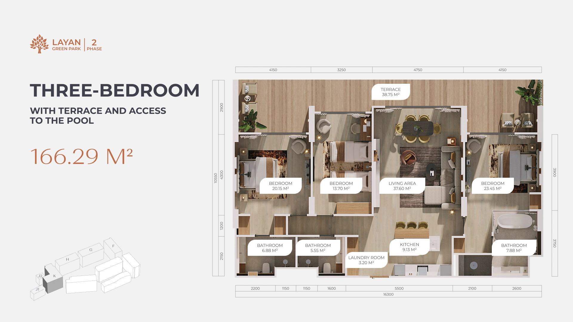 3 bedroom, 165,0 м²