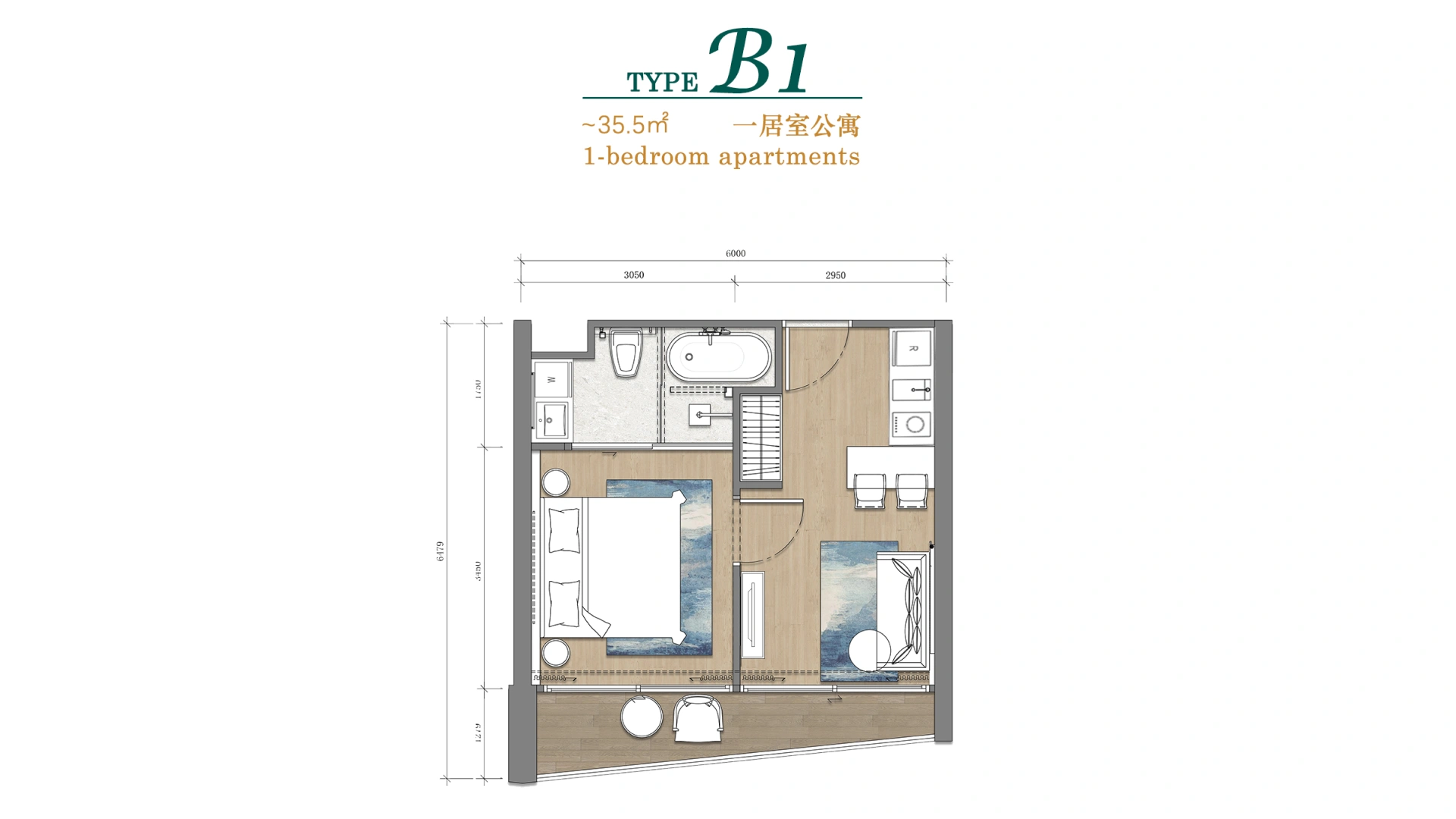 1 bedroom, 76,0 м²