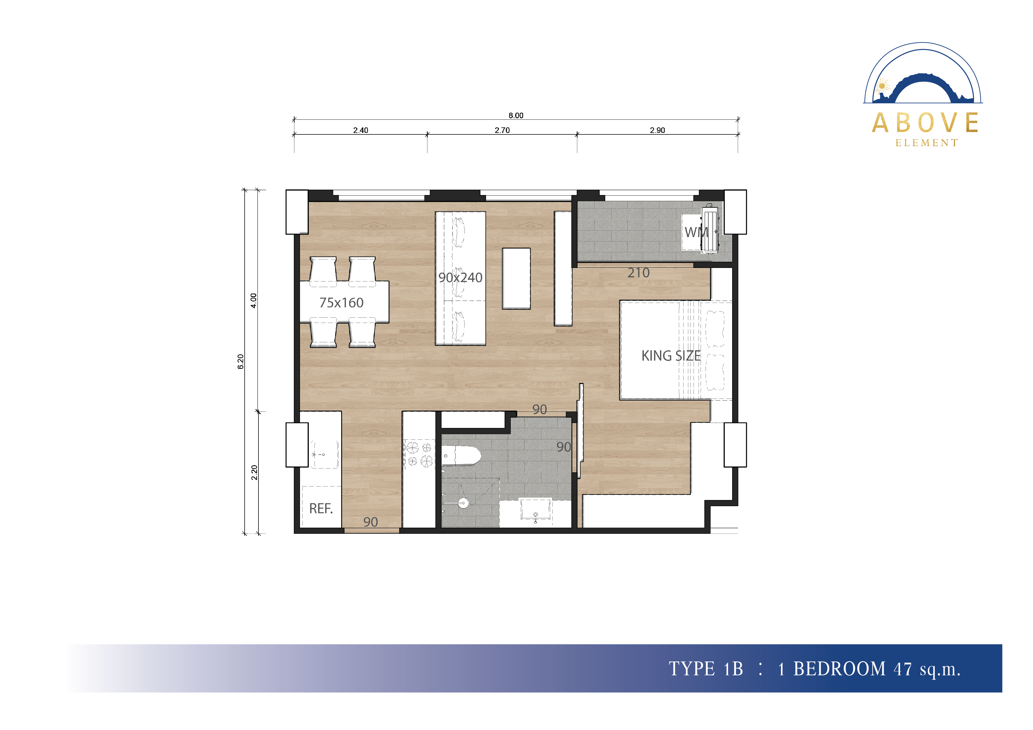 1 bedroom, 47,0 м²