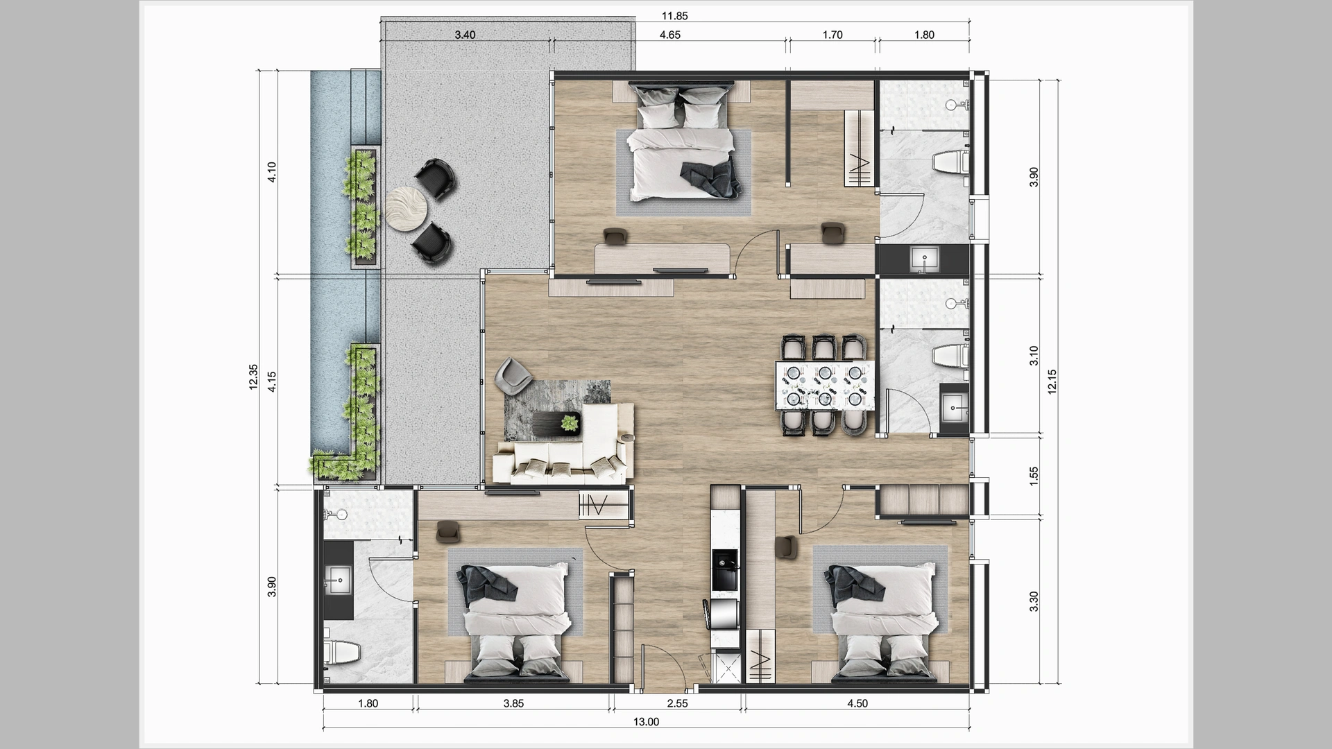 3 bedroom, 159,0 м²