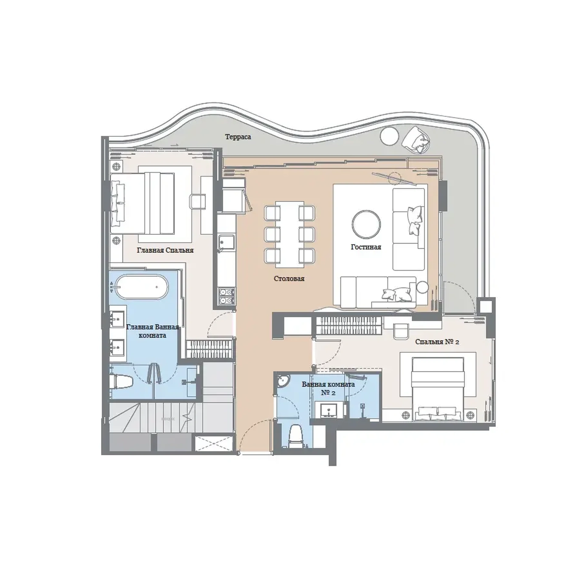 2 bedroom, 215,0 м²