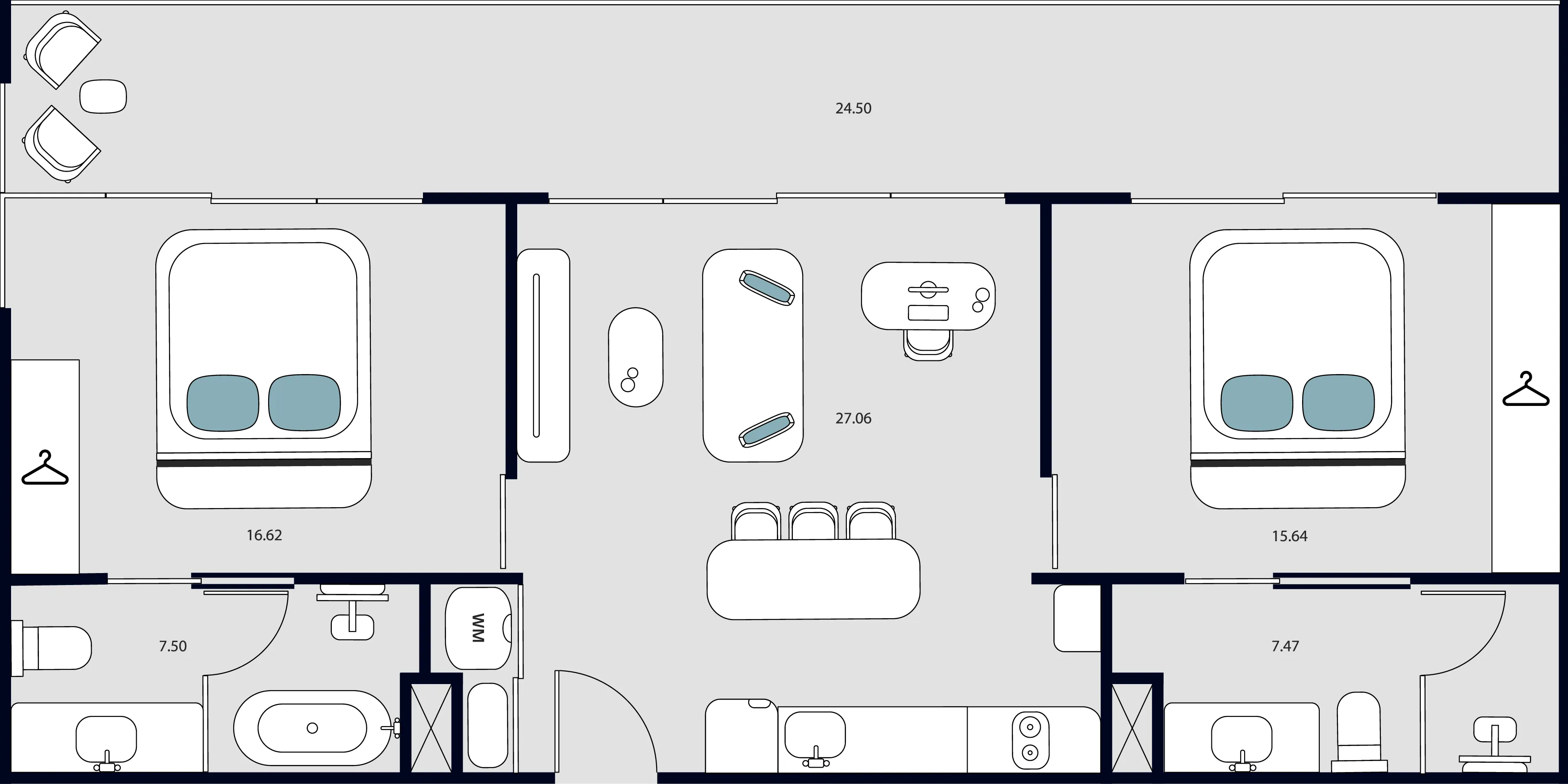 2 bedroom, 112,0 м²