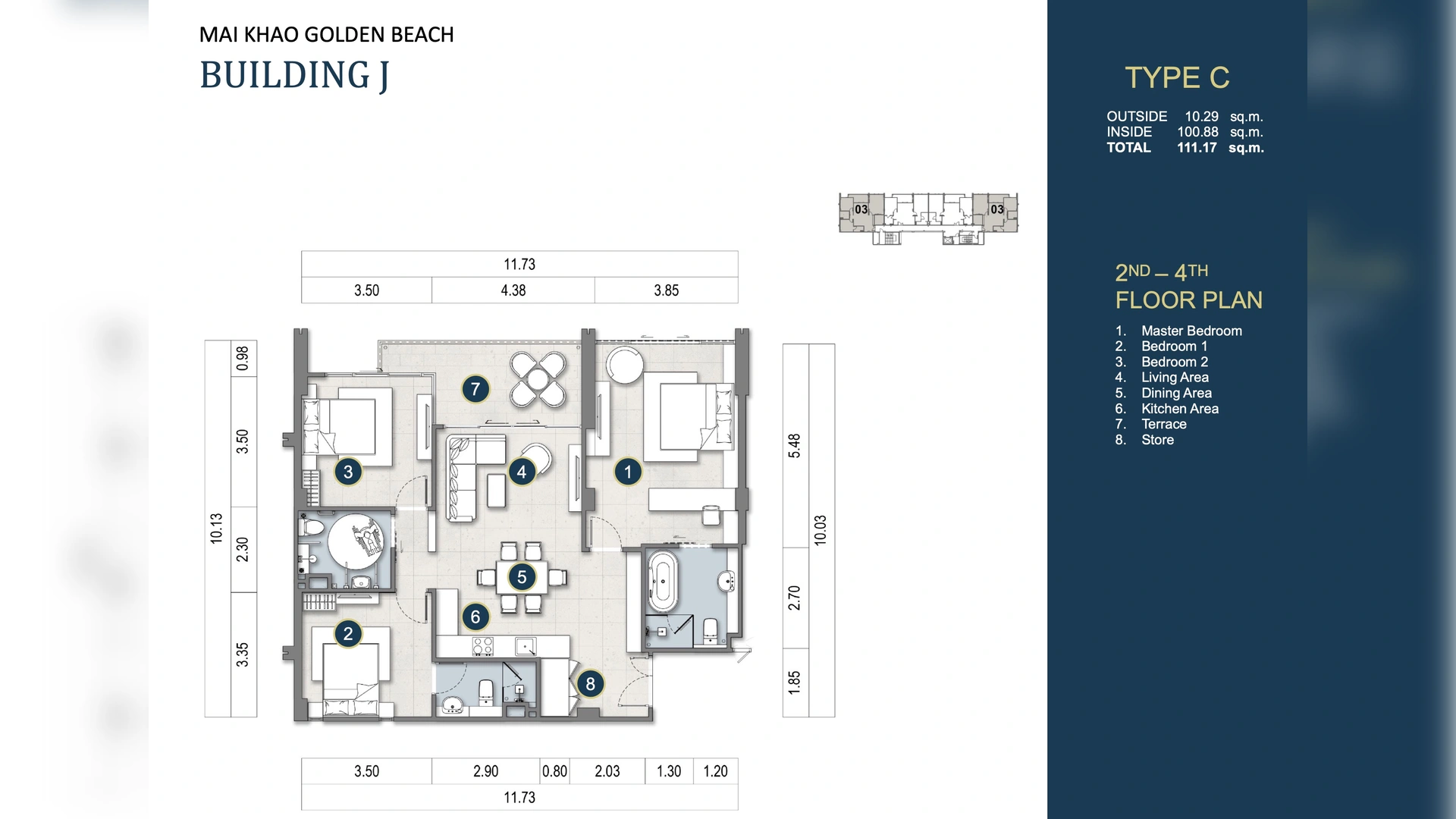 3 bedroom, 111,0 м²