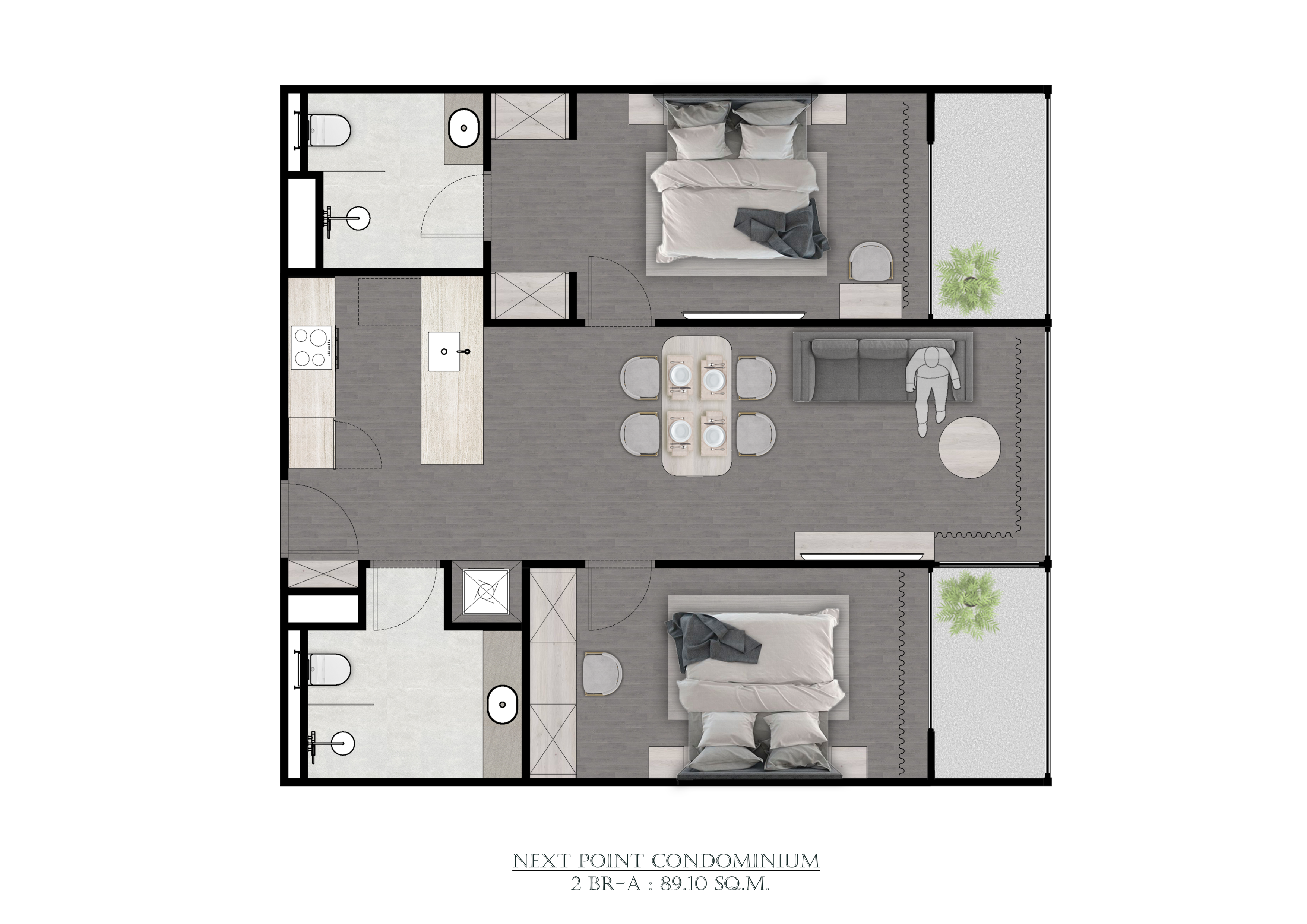 2 bedroom, 84,0 м²