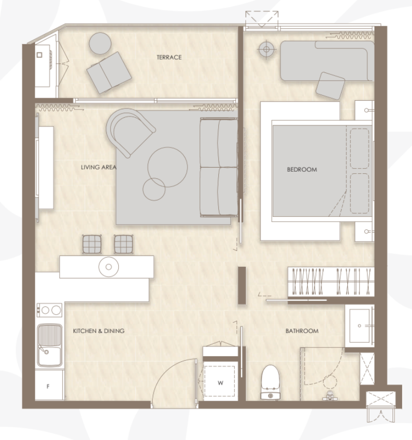 1 bedroom, 45,0 м²