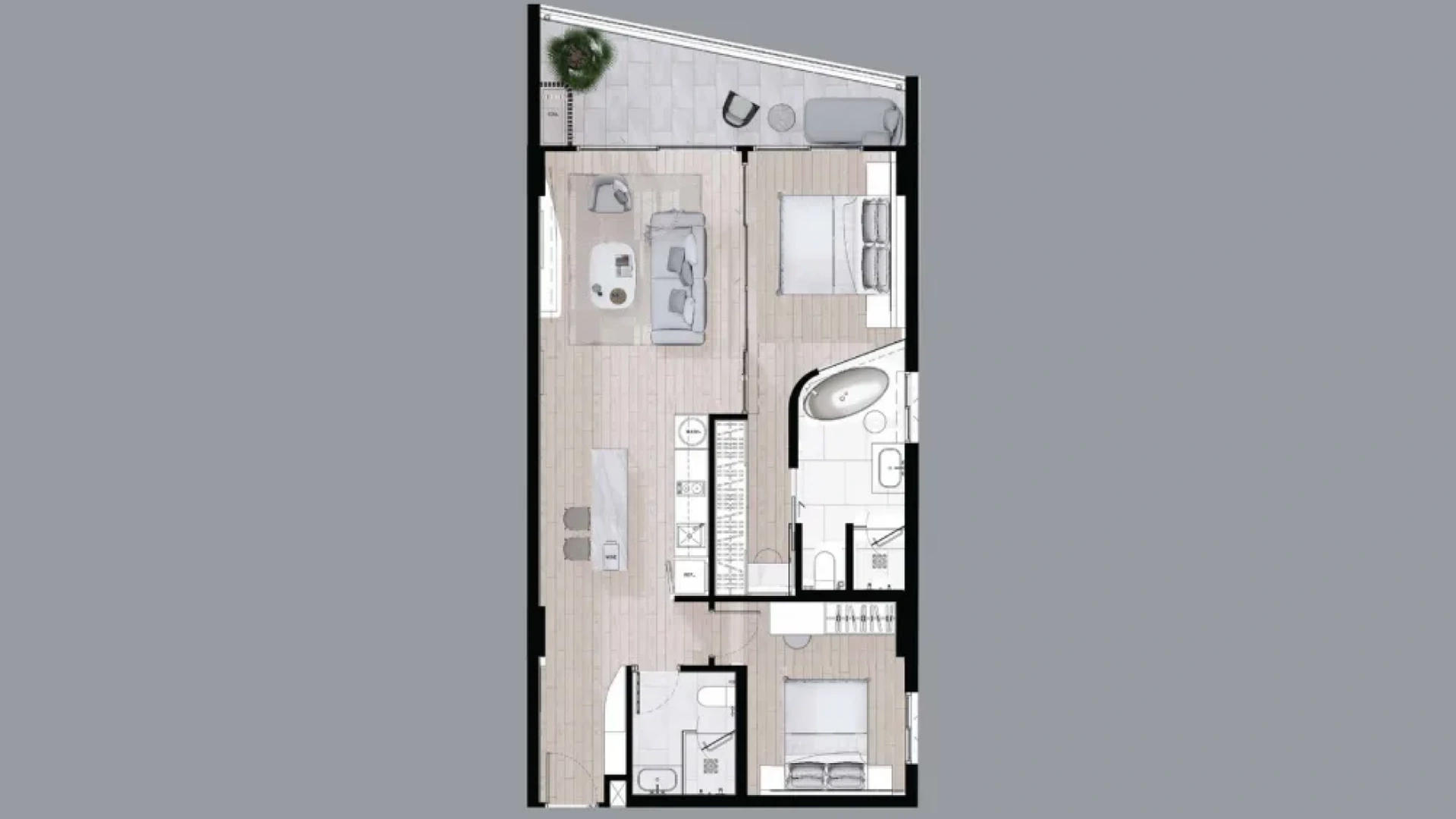 2 bedroom, 83,0 м²
