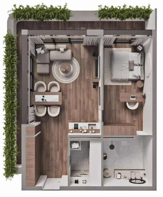 1 bedroom, 74,0 м²